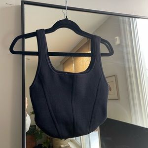 BABATON Sculpt Knit Bustier Seam Tank in Black - Size Medium